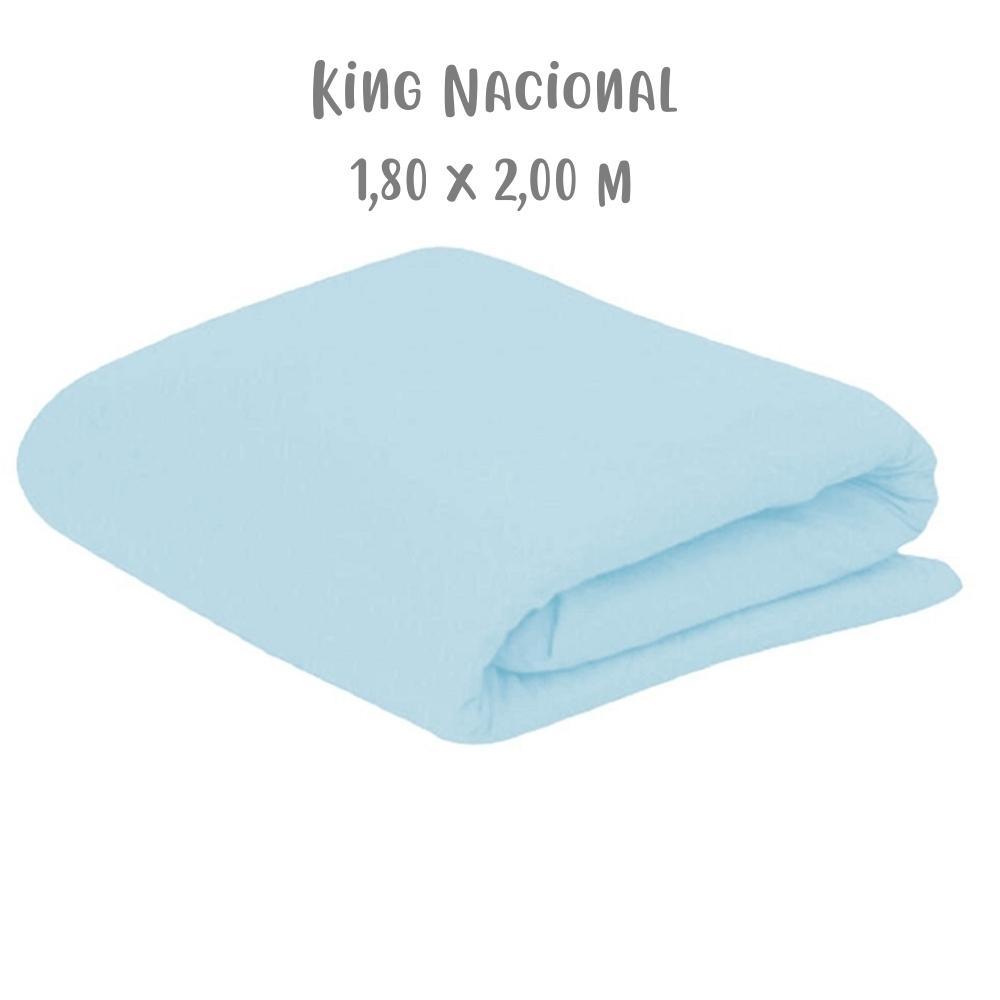 Lençol de Elástico Avulso King Nacional 1,80 x 2,00m Azul Arrumadinho Enxovais